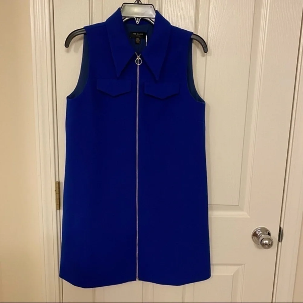 TED BAKER LONDON 60s A-Line Shift Minidress in Blue Size US 0-2 / Ted Size 1 - Picture 3 of 11